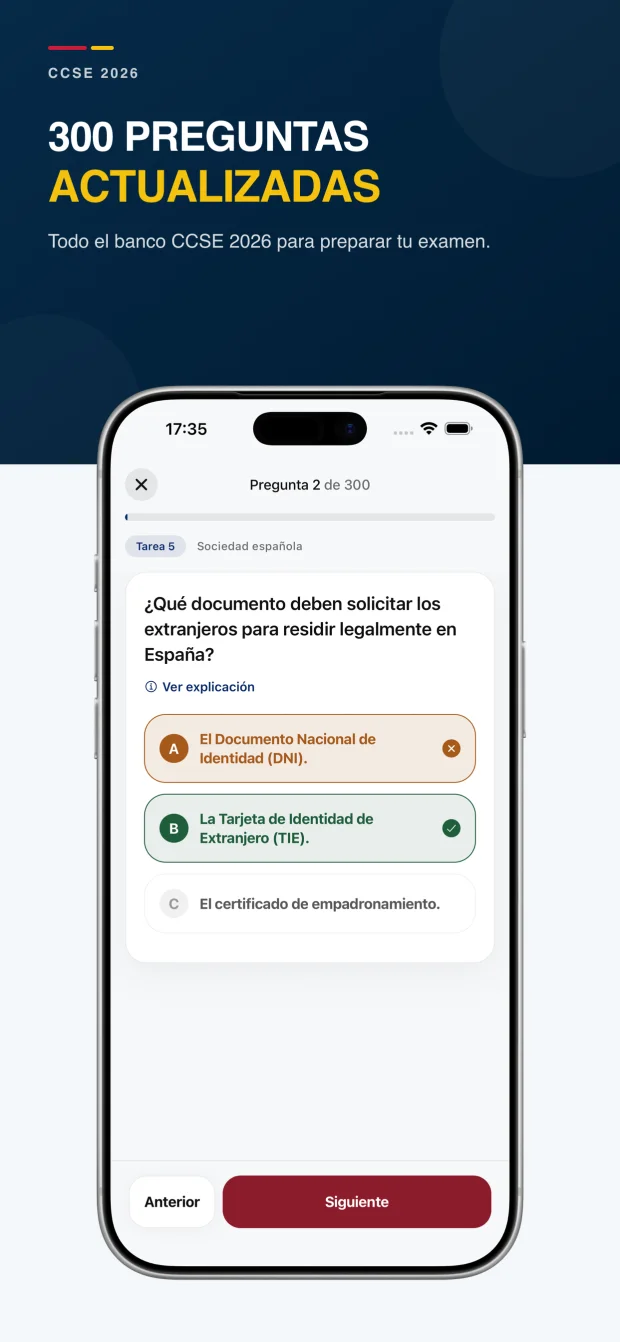 Práctica con preguntas actualizadas de CCSE App